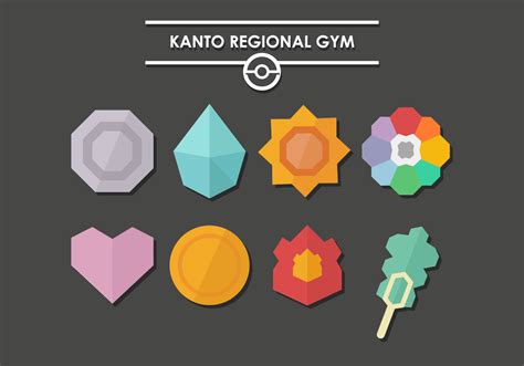 Pokemon Badges Kanto Vector - Download Free Vector Art, Stock Graphics ...