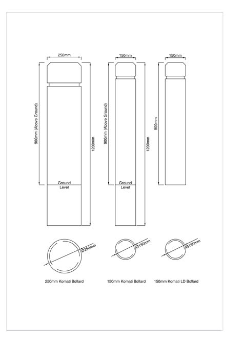 Komati Bollard - 3 Sizes, Grey or Brown | SA Bollards