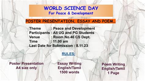 IIC Organize WORLD SCIENCE DAY – 10.11.2023 | Tiruppur Kumaran College for Women