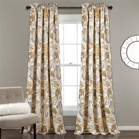 Lush Decor Cynthia Jacobean Floral Room-darkening Curtain Panel Pair Living Room Decor Curtains ...