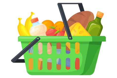 Shopping Basket with Groceries. Cartoon Graphic by smartstartstocker ...