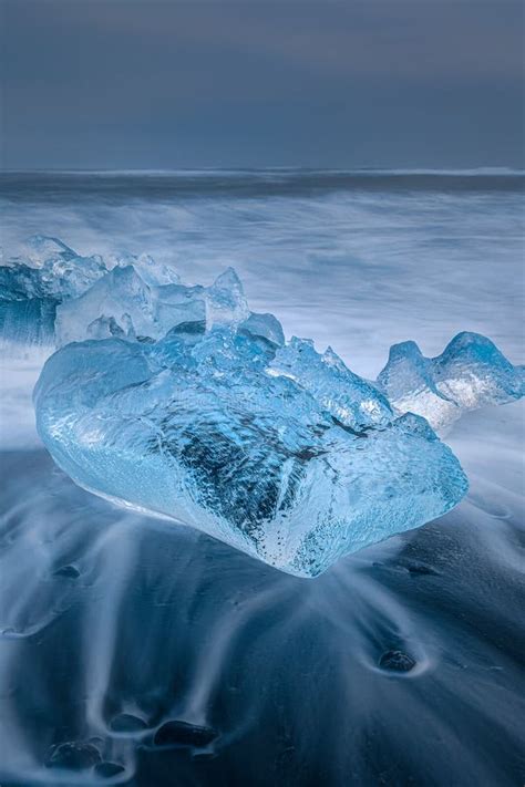 Diamond Beach with Huge Ice Glaciers in Winter in Iceland Stock Photo - Image of nature ...