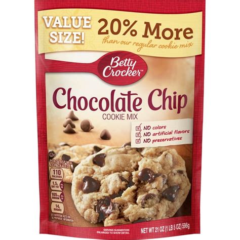 Betty Crocker Chocolate Chip Cookie Mix, 21.0 OZ - Walmart.com ...