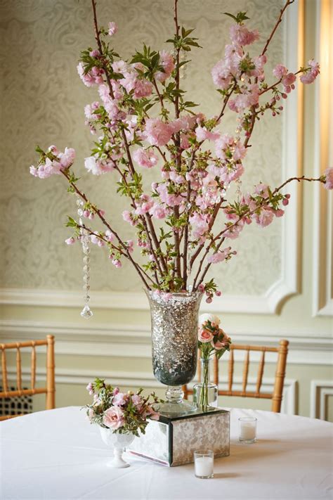 Wedding centerpiece idea - Cherry blossom arrangements in mercury glass ...