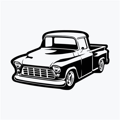 Classic Pickup Truck Silhouette Vector Art Isolated. Farm Truck ...