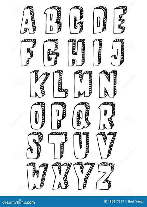 Hand Drawn Set of Alphabet. Letters Font Set Stock Vector ...