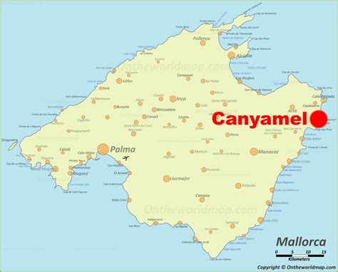 Canyamel location on the Majorca map - Ontheworldmap.com