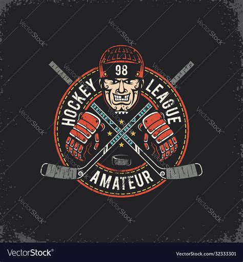 Hockey vintage logo Royalty Free Vector Image - VectorStock