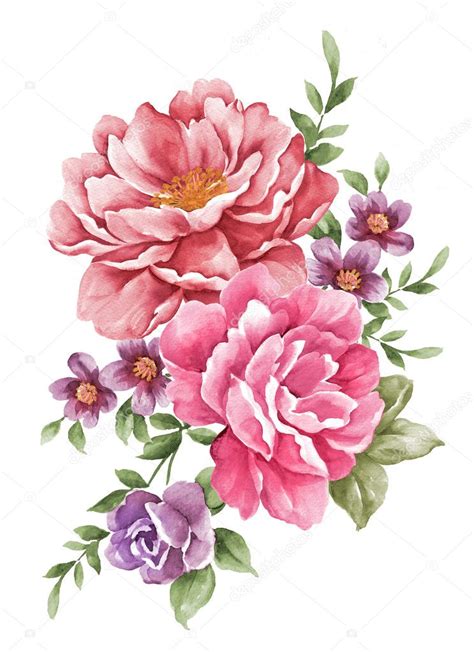 Watercolor illustration flower — Stock Photo © tanginuk1205 #36601359