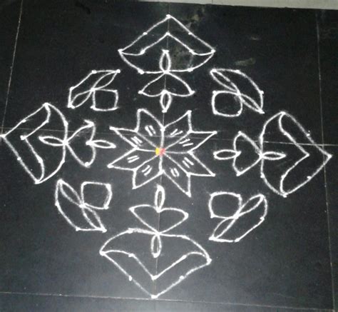 15 dots deepam kolam for contest – Kolams of India