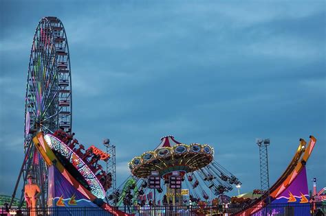 Boardwalk Rides at Night, Casino Pier Photograph by Bob Cuthbert | Fine ...