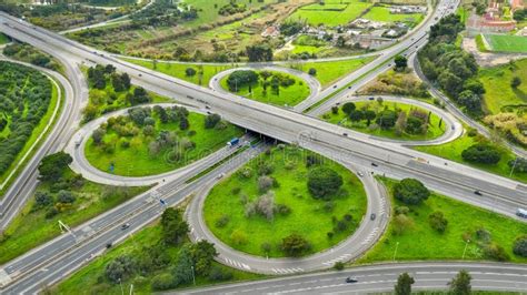 Drone View of Cloverleaf Interchange. Aerial View of Highway Road Junction Stock Photo - Image ...