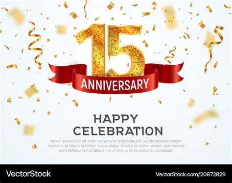 15 years anniversary banner template Royalty Free Vector