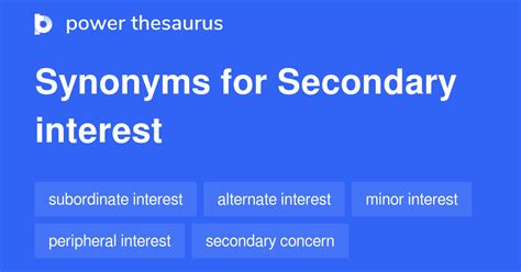 Secondary Interest synonyms - 25 Words and Phrases for Secondary Interest