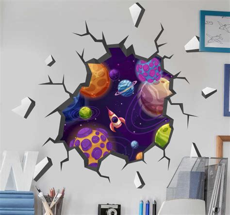 Raumaufkleber der planeten 3d - TenStickers