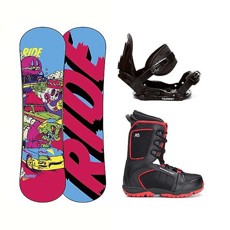 Ride Lowride Militia 4 Kids Complete Snowboard Package 2016