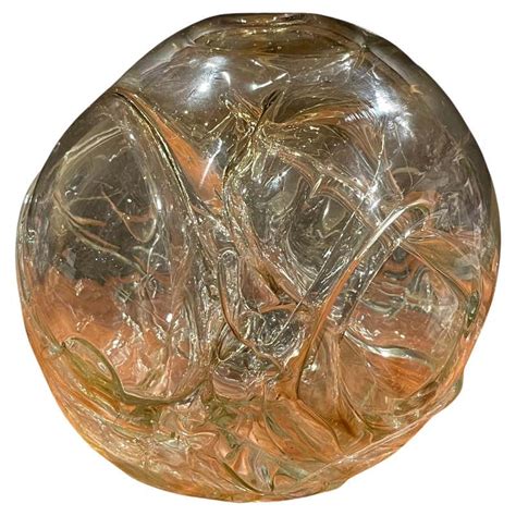 Clear Art Glass Orb / Knot Sculpture at 1stDibs