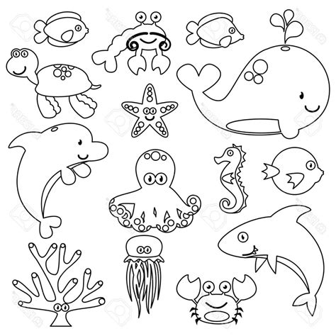 Sea Creatures Drawing at GetDrawings | Free download