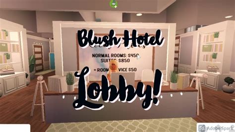 Bloxburg | Blush Hotel Lobby Speedbuild! - YouTube