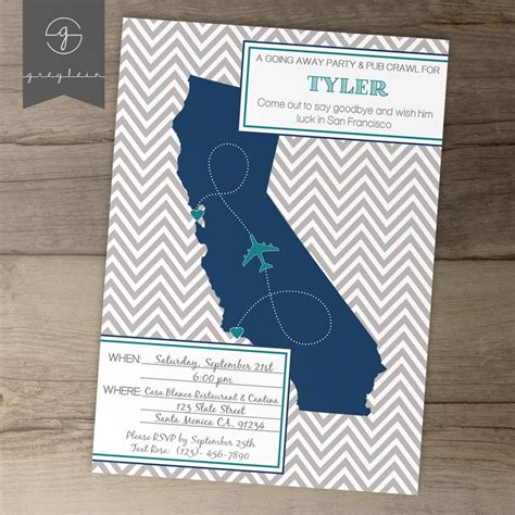 Going Away Party Invitations / Invites / Single State by greylein