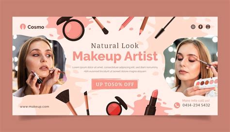 Free Vector | Hand drawn flat texture makeup artist banner