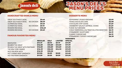 Jason's Deli Menu Prices + Specialty Diet Items (2024)