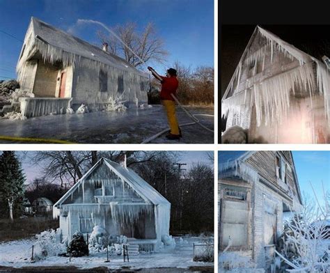 ice house detroit | Waterfront homes, Frozen waves, Ice houses