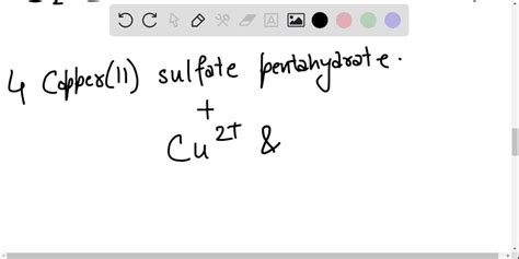 SOLVED:Describe the structure of copper(II) sulfate pentahydrate. What ...