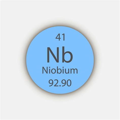 Niobium symbol. Chemical element of the periodic table. Vector ...