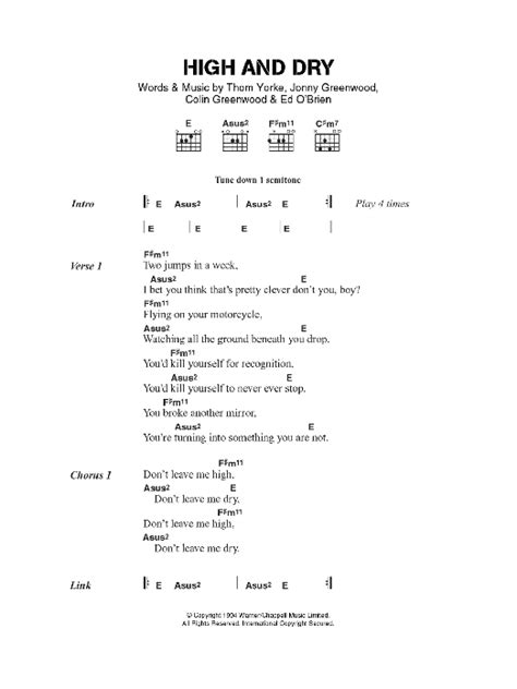 High And Dry by Radiohead - Guitar Chords/Lyrics - Guitar Instructor