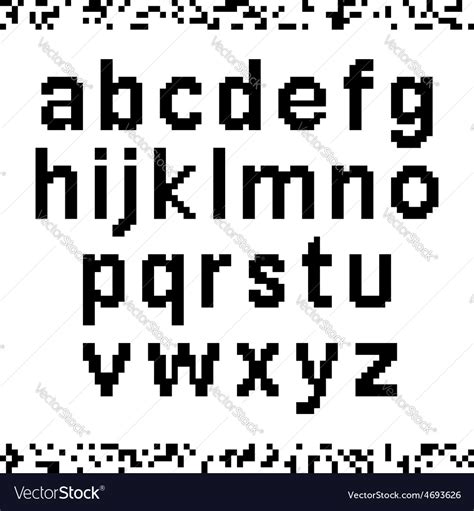 Lower-case pixel font Royalty Free Vector Image