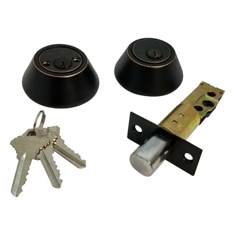 Double Sided DeadBolt Lock Entry Door Keyed Cylinder 3 Keys Oil Rubbed Bronze - Walmart.com