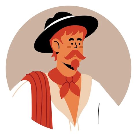 Premium Vector | A Cowboy avatar icon illustration of a man