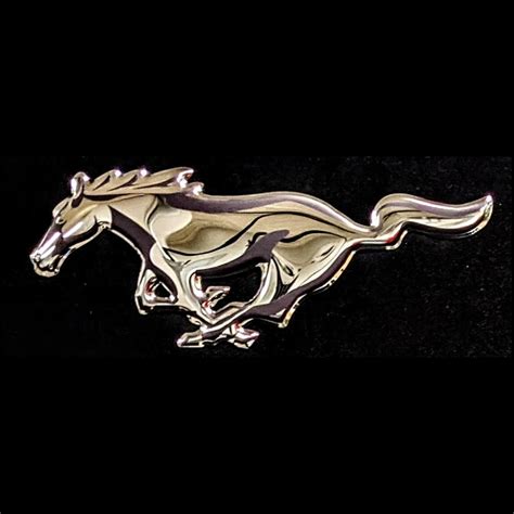 Chrome w/ Black accents Ford Mustang Horse Emblem