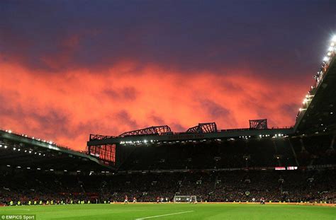 It was red sky at night, United delight as the sun set over Old Trafford towards t… | Manchester ...