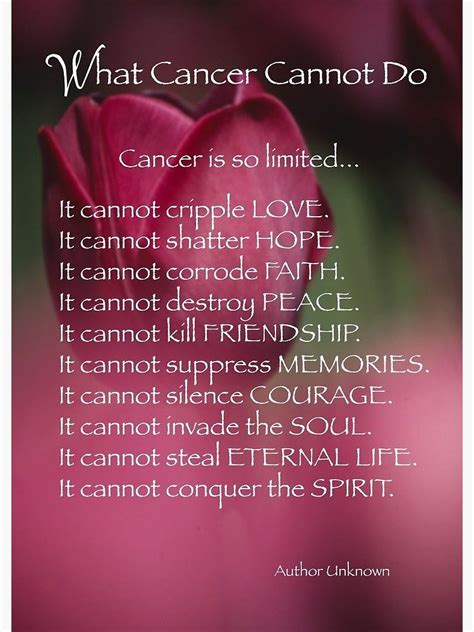 'What Cancer Cannot Do' Greeting Card by SandraRose | Cancer quotes, Cancer inspiration, Cancer ...