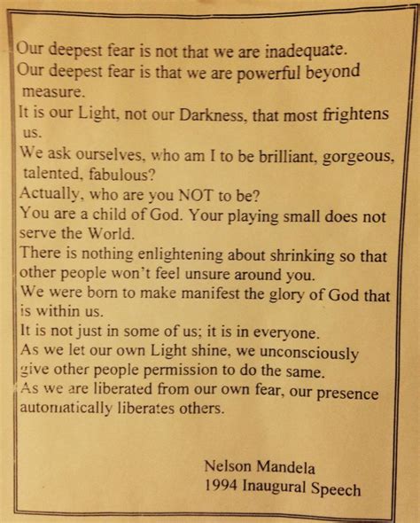 Nelson Mandela; Inaugural Speech (1994) | .Quotes = Love. | Pinterest