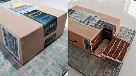 Mum creates birthday cake that looks just like an Amazon package ...