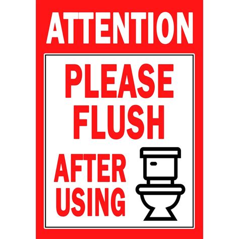 Please Flush Toilet Sign Printable