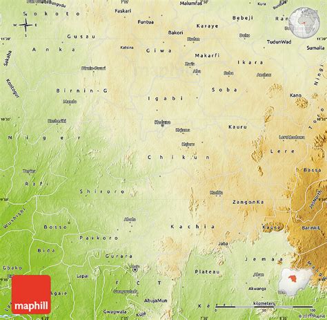 Physical Map of Kaduna