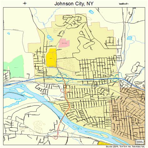 Johnson City New York Street Map 3638748