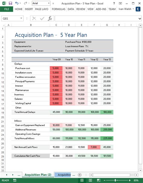 Acquisition Plan Template – MS Word & Excel