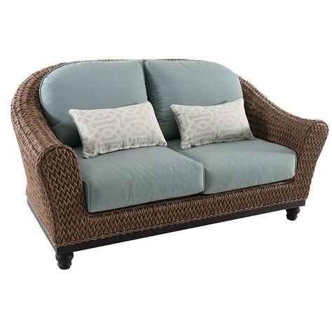 Home Decorators Collection Camden Wicker Outdoor Patio Loveseat in ...