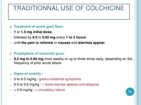 Colchicine, Benzyl Alcohol...