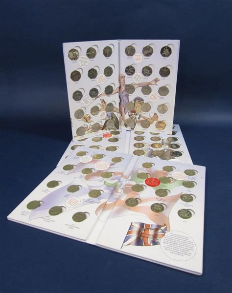 Royal Mint coin collectors albums - The Great British Coin Hunt - 2 x £2, 2 x £1, 1 x 50p, plus c