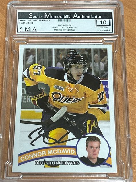 2014-15 Connor Mcdavid Facsmile Autographed Prospect RC Rookie Hot Shot ...