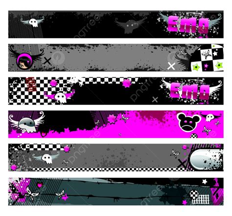 Set Of Emo Banners Background, Wire, Kid, Silhouette Background Image ...