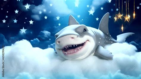 Lullaby For Babies video background or Bedtime Lullabies animation looping baby shark sleep on ...