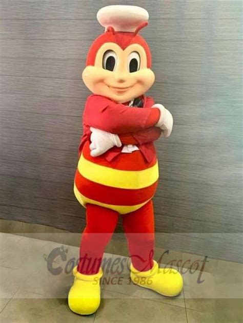 Smiling Jollibee Mascot Costume Cartoon