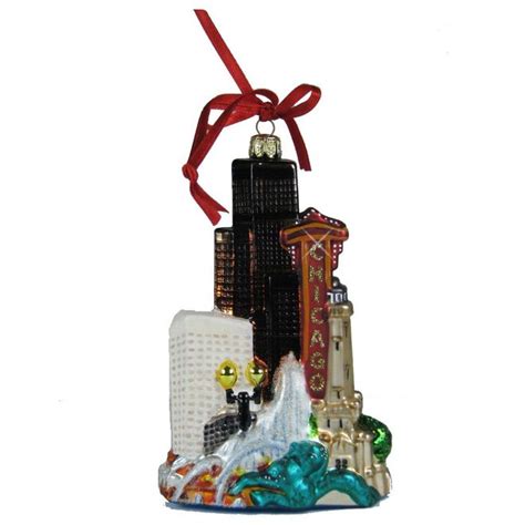 Chicago Cityscape Glass Ornament | Chicago christmas, Chicago gifts ...